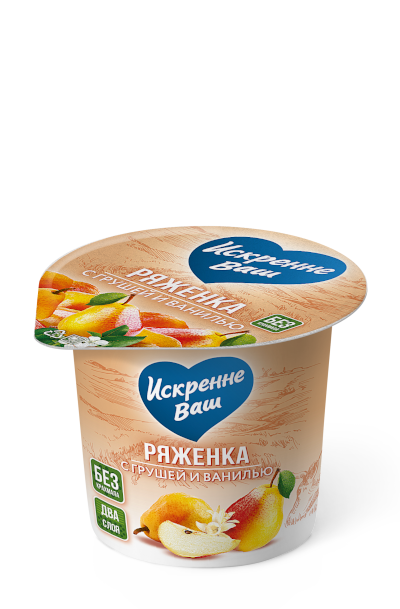 Ряженка послойная с грушей 4% жирности